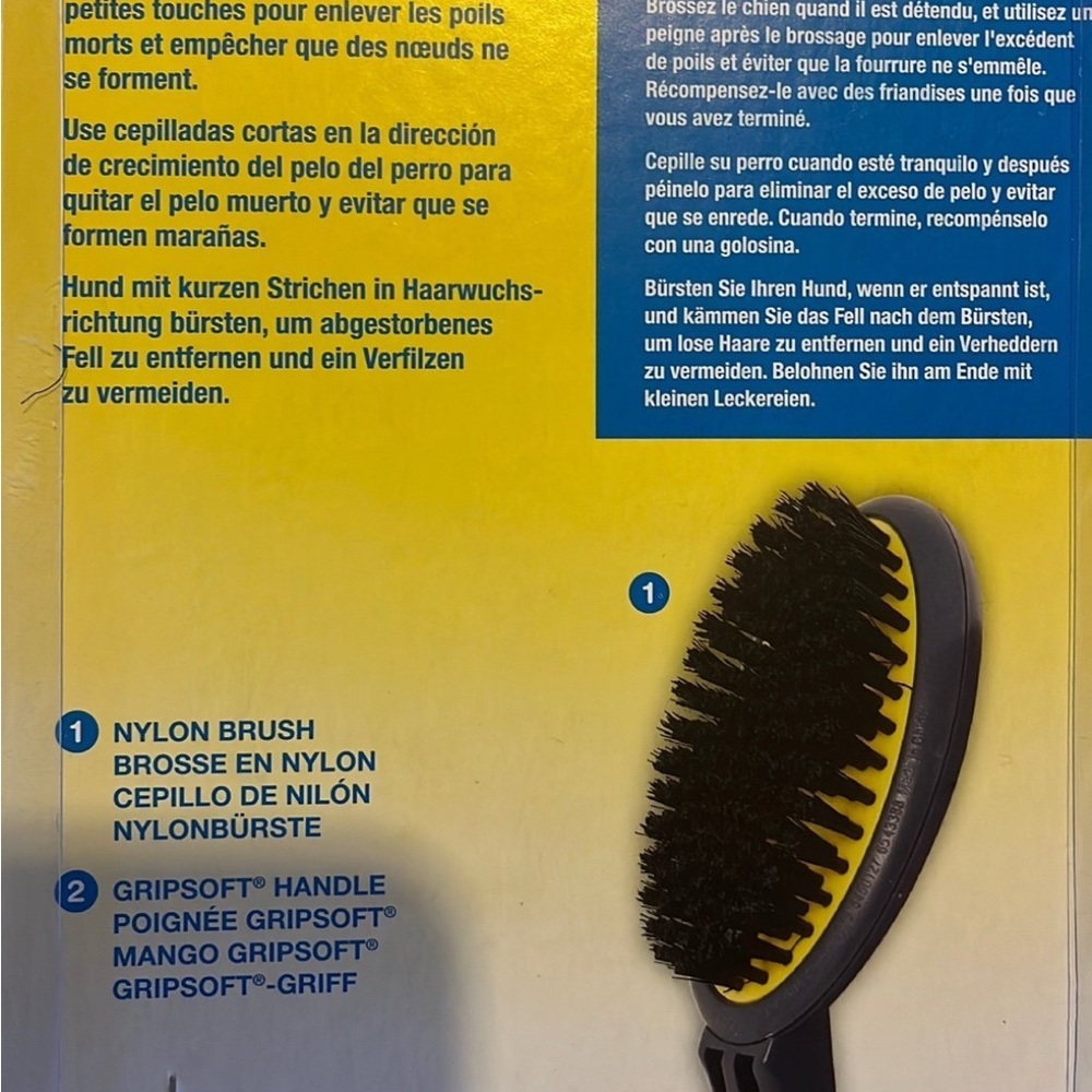Nylon Brush for dogs Grooming - Black and Yellow